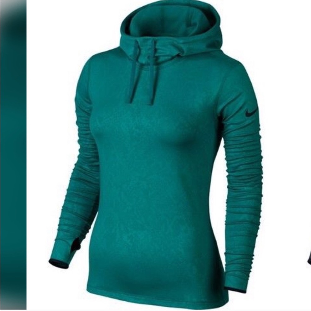 Nike Pro Hyperwarm Embossed Teal Vixen Cowl Hoodie